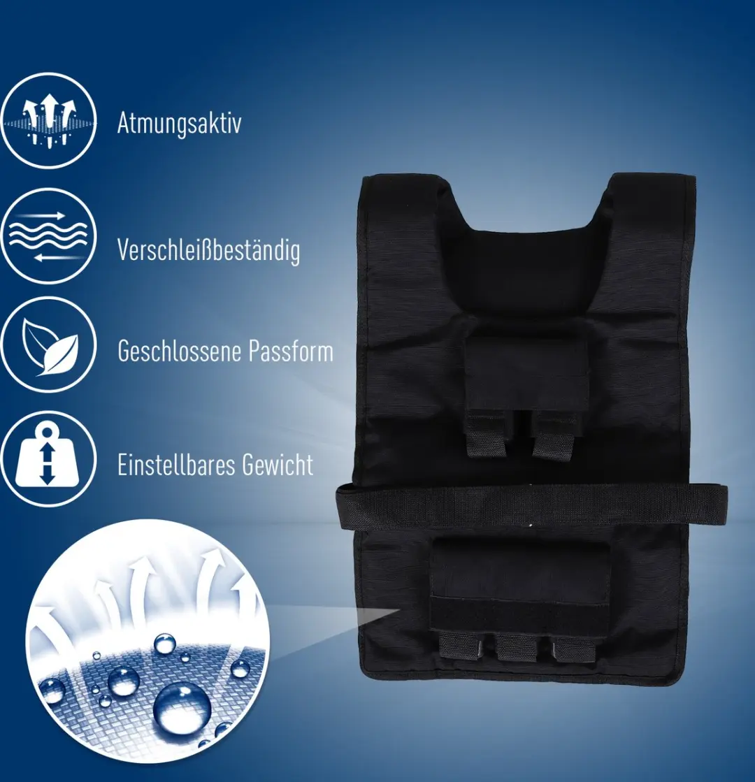 Homcom Trainingsweste - 36x52cm - 30x Metall Gewicht - Zwart
