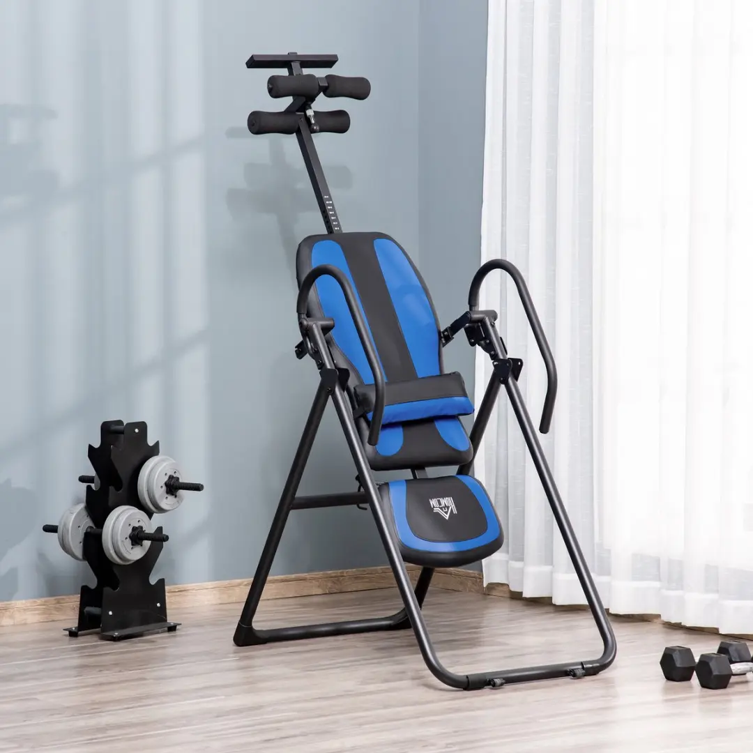 Homcom Gravity Inversietafel - 132x71x145cm - Zwart/Blauw