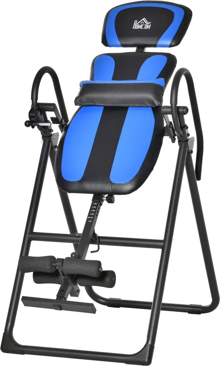 Homcom Gravity Inversietafel - 132x71x145cm - Zwart/Blauw