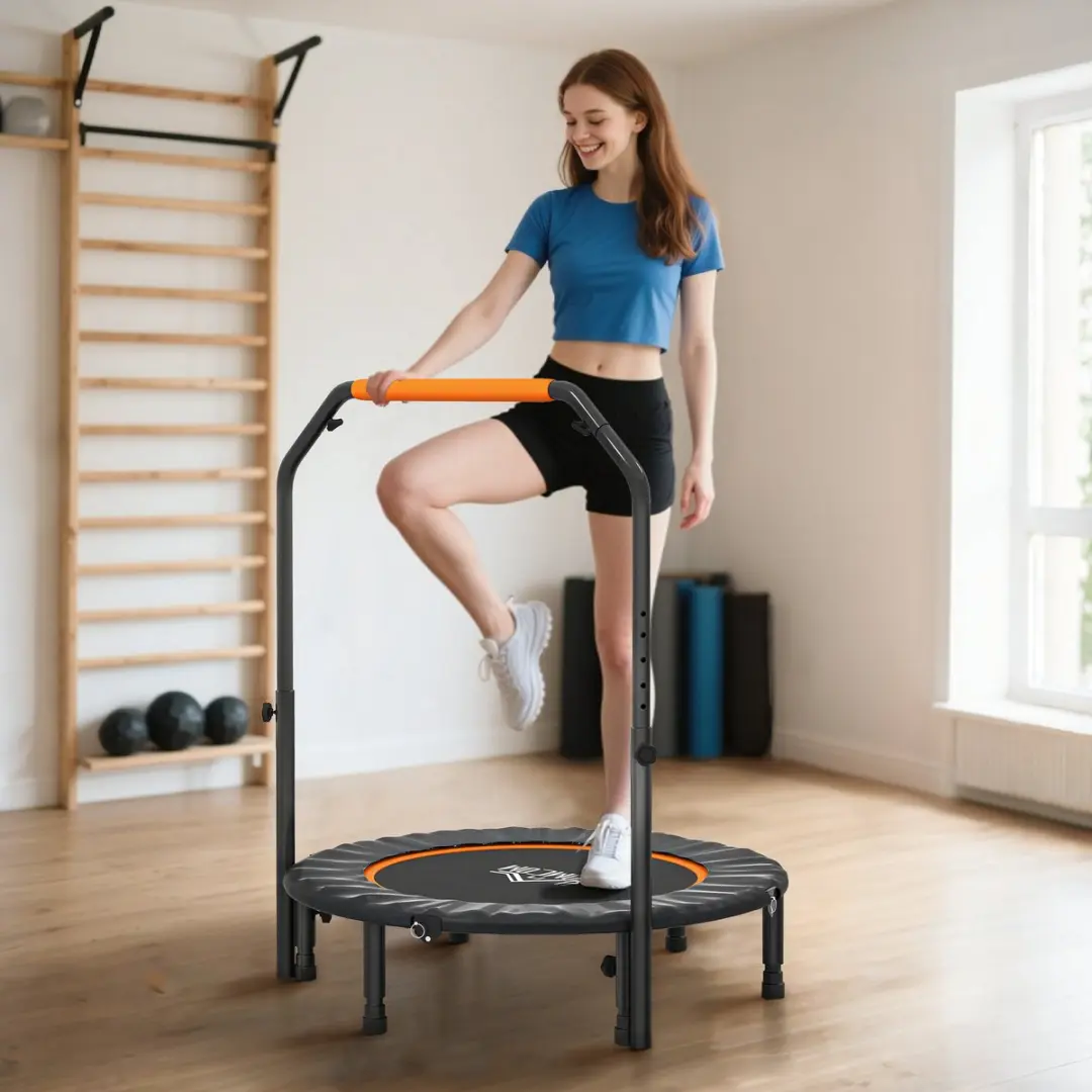 Homcom Fitness-Trampolin Ø102cm - Zwart/Orange