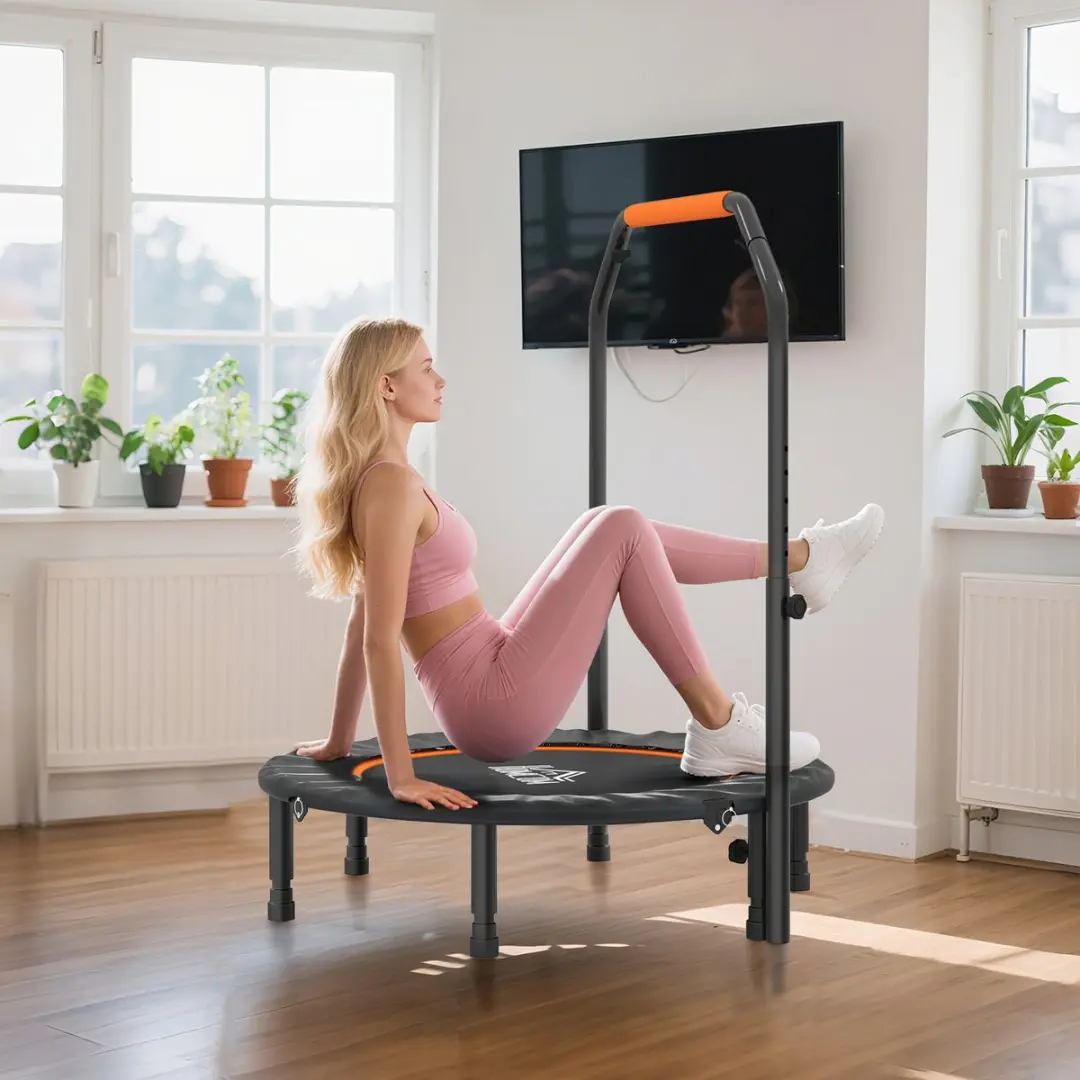 Homcom Fitness-Trampolin Ø102cm - Zwart/Orange