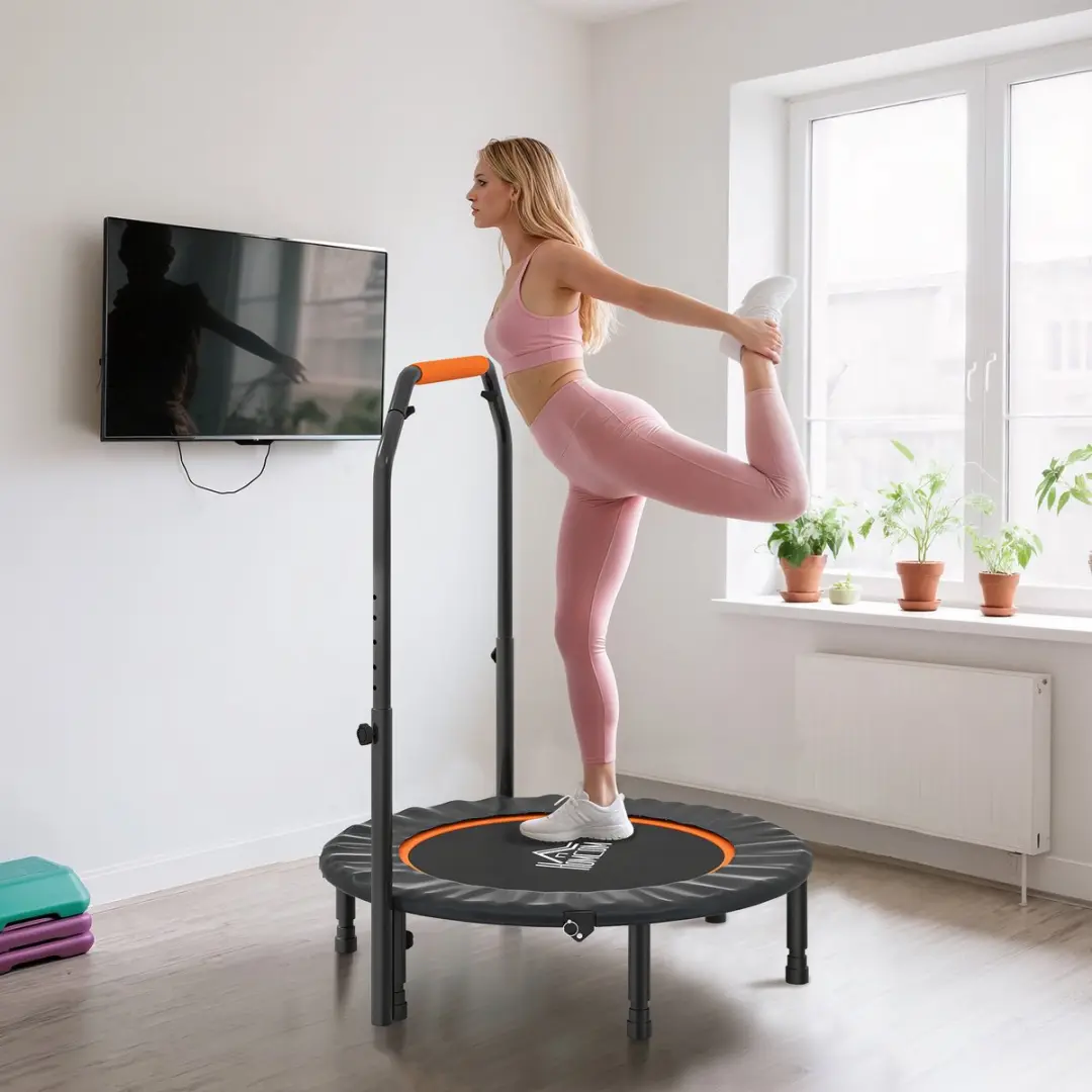 Homcom Fitness-Trampolin Ø102cm - Zwart/Orange