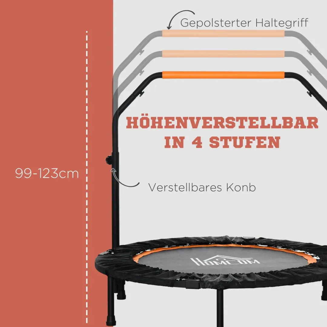 Homcom Fitness-Trampolin Ø102cm - Zwart/Orange