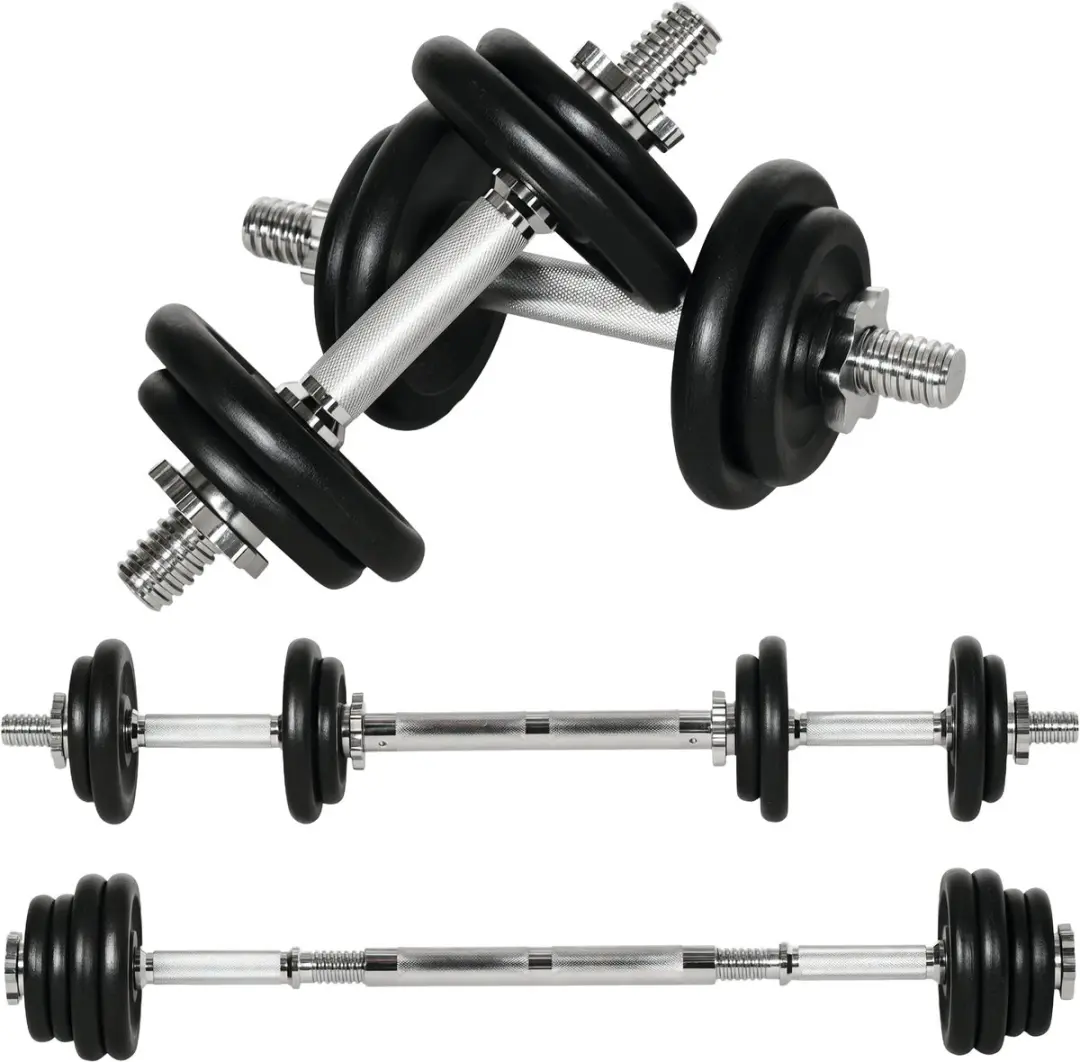 Homcom Hantelset 10 kg - 8 Stuks - Zwart - afbeelding 6 van 6