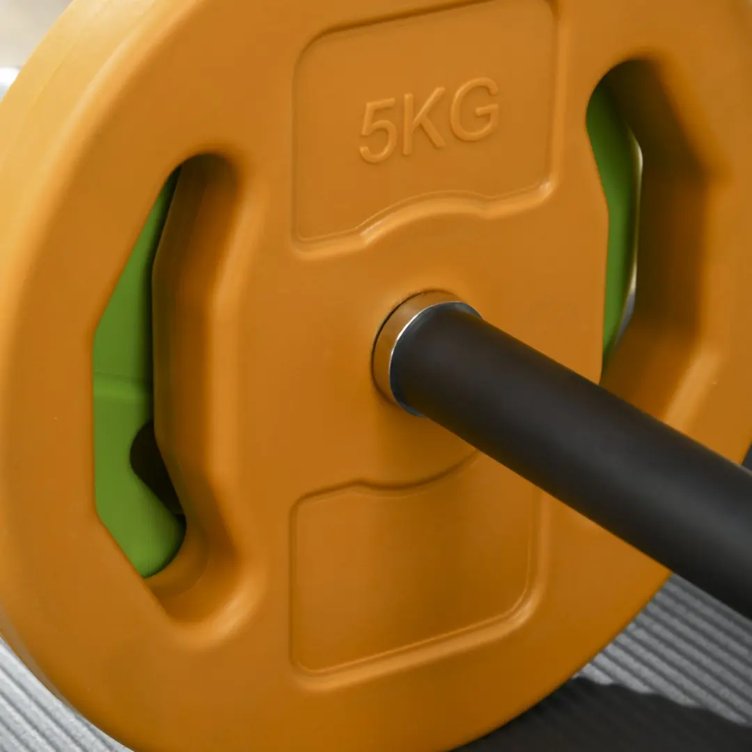 Homcom Halterset 25mm - 2x5kg/2x2,5kg/2x1,5kg/1x2kg - Oranje/Groen/Geel