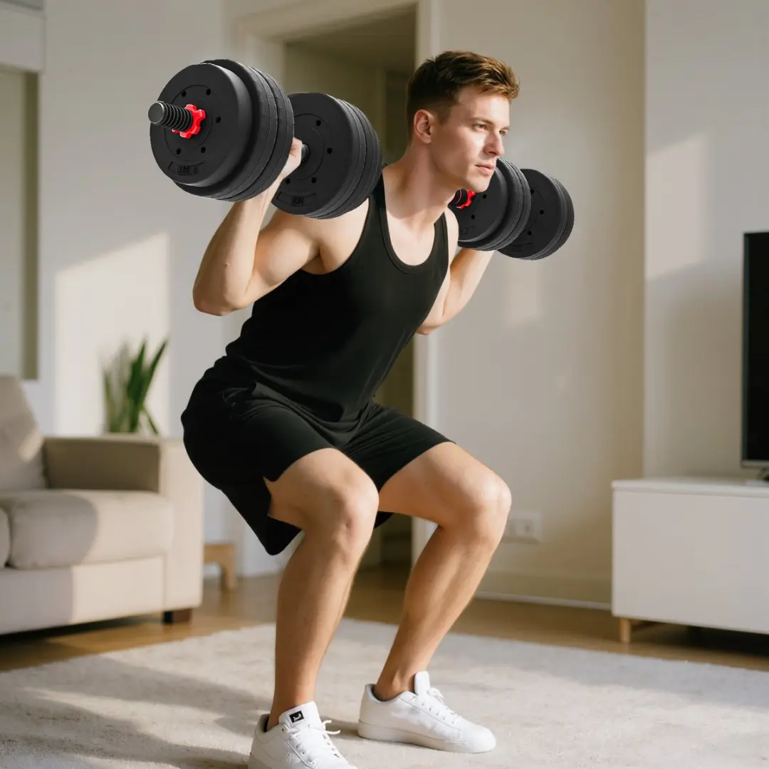 Homcom Hantelset Kunststof - 12 Stuks 2,5 kg/2 kg/1,5 kg - Zwart