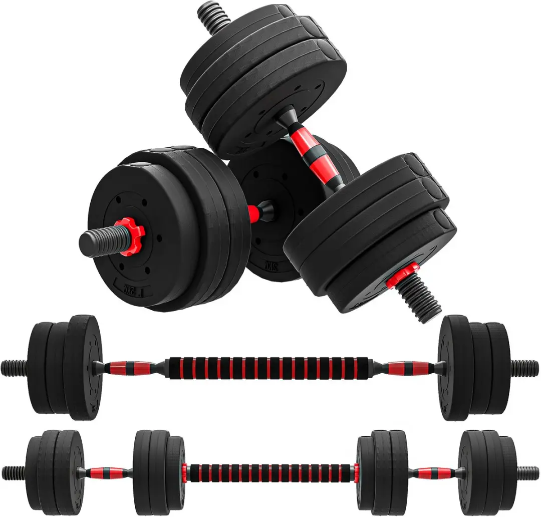 Homcom Hantelset Kunststof - 12 Stuks 2,5 kg/2 kg/1,5 kg - Zwart