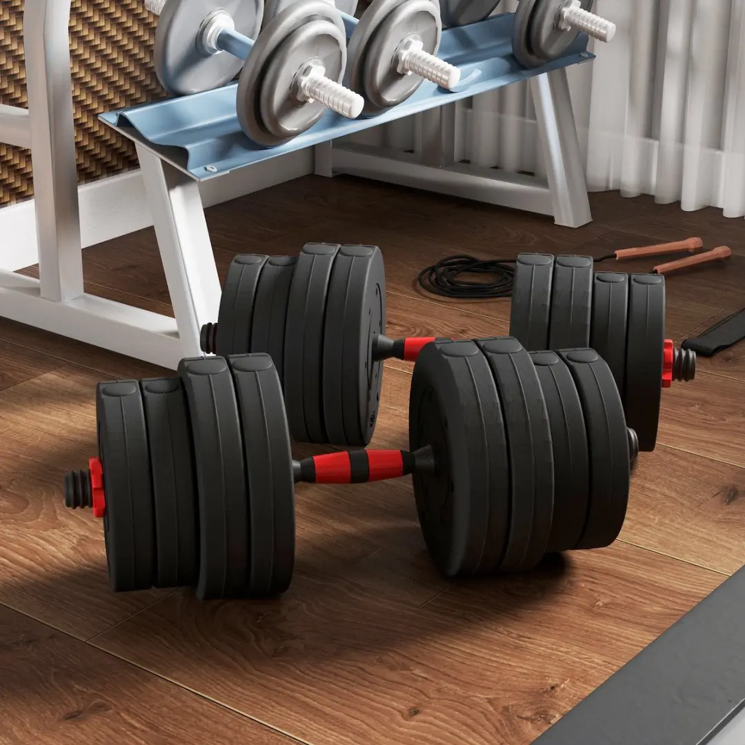 Homcom Halterset Zwart - 19-delig - 12,5 kg