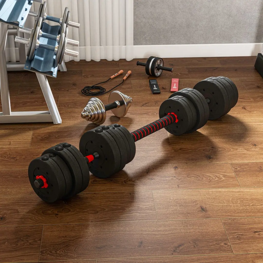 Homcom Halterset Zwart - 19-delig - 12,5 kg