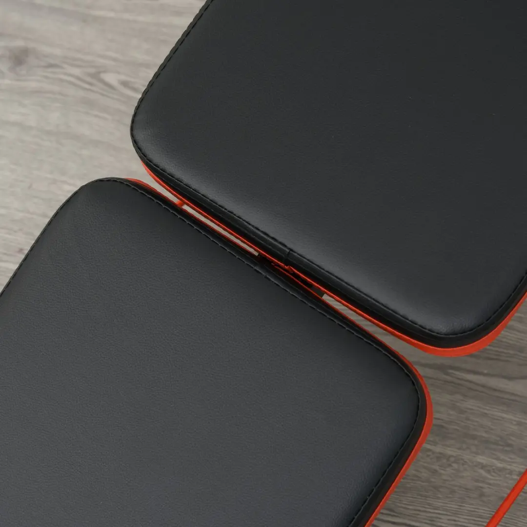 Homcom Sit-Up Bank - 137x51x50-66cm Zwart/Rood