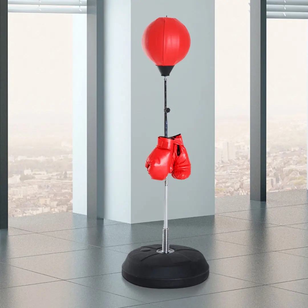 Homcom Boxsack Staand - 43x43x144cm Rood