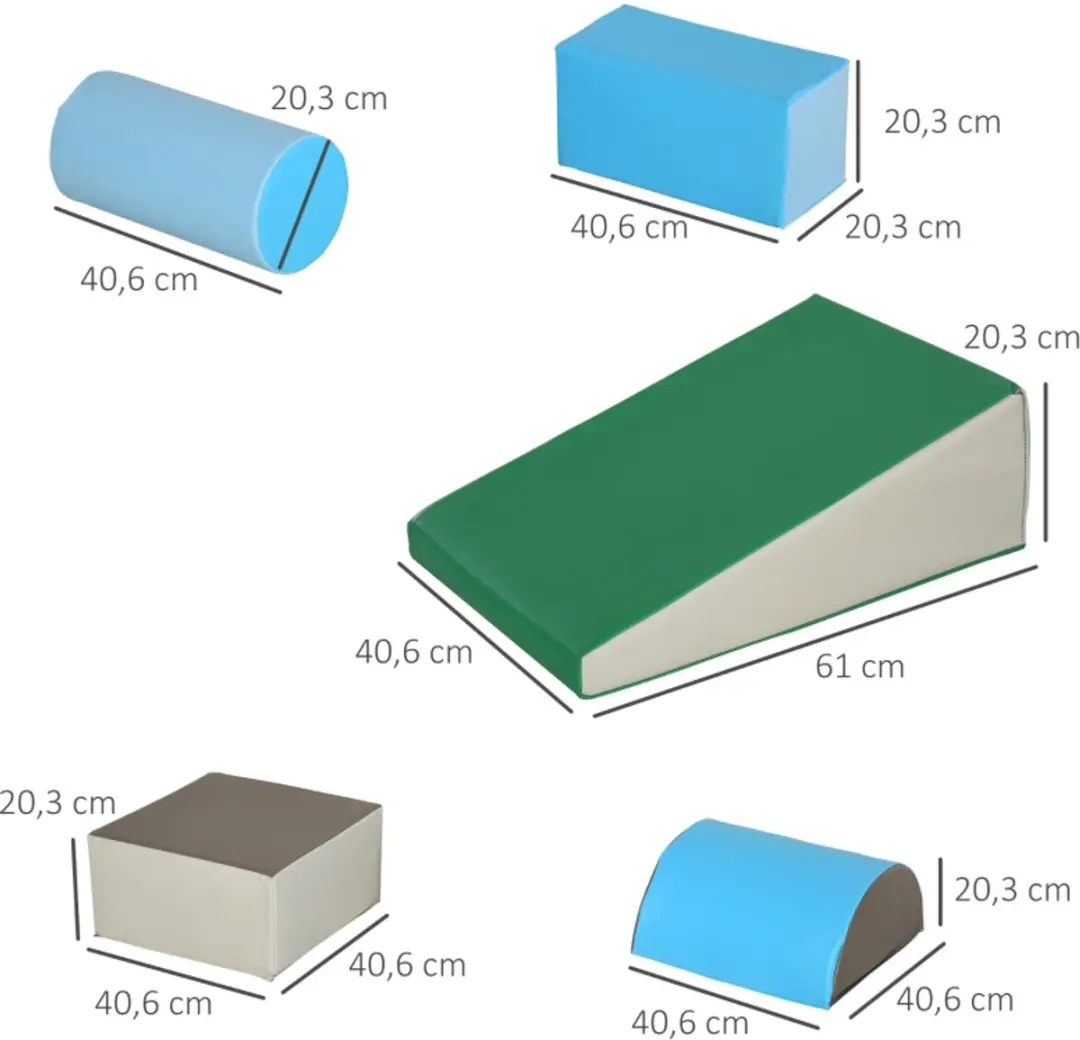 Homcom Meerkleurige Schuimblokken Set - 5 Stuks