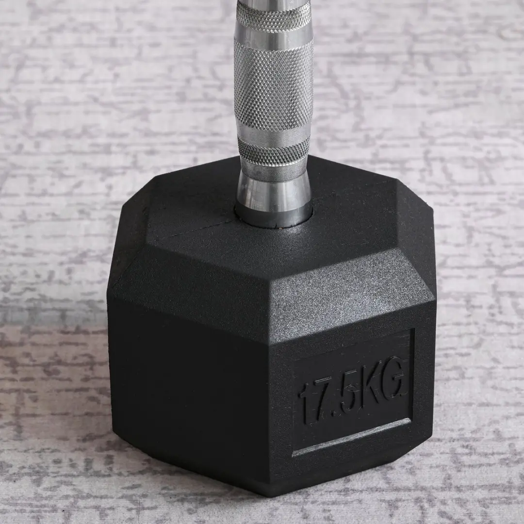 Homcom Rubber Dumbbel 16,2cm - 2 Stuks - Zwart