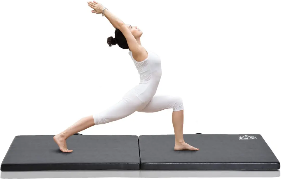 Outsunny Gymnastiekmat Imitatieleer 180x60x5cm - Zwart