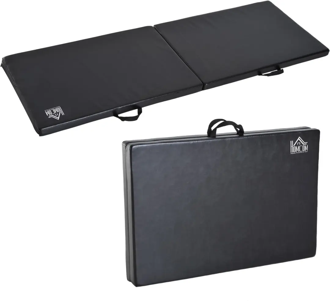 Outsunny Gymnastiekmat Imitatieleer 180x60x5cm - Zwart