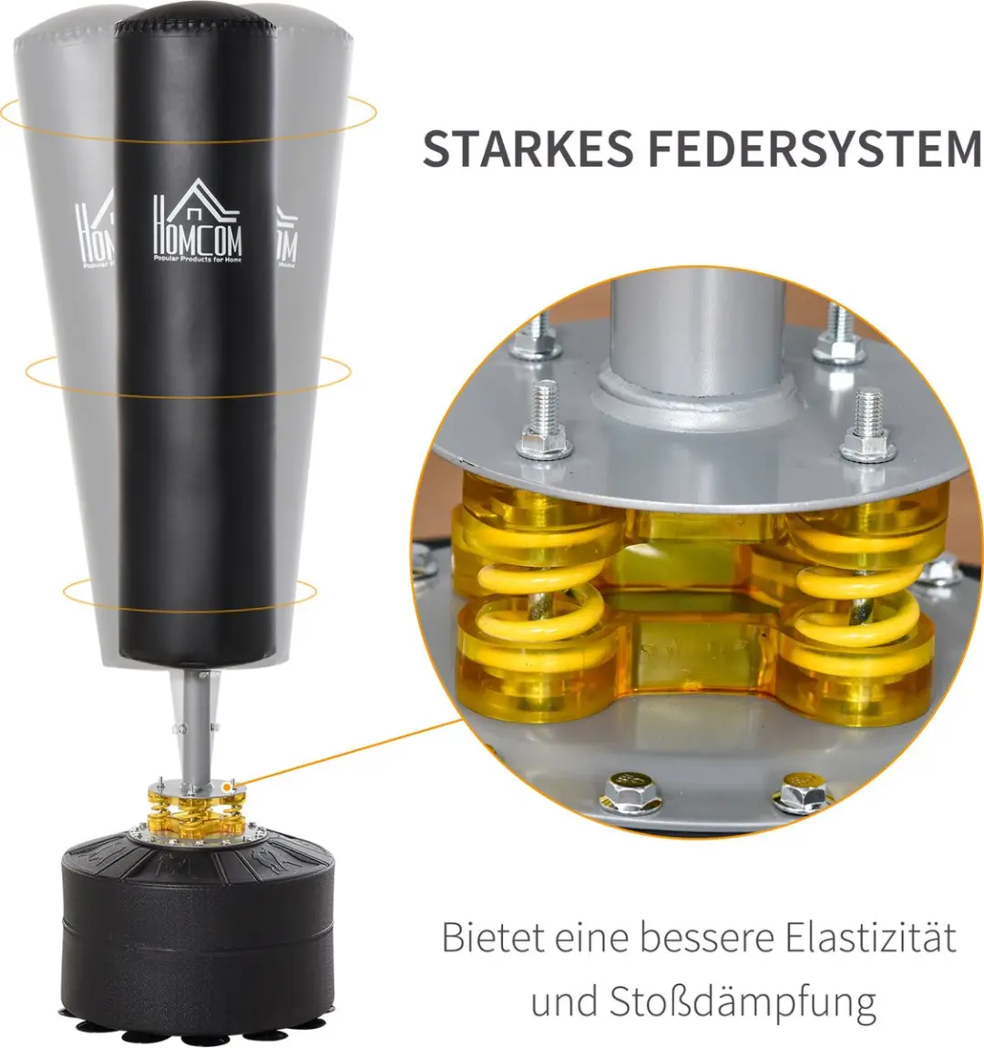 Homcom Bokszak Vrijstaand Zwart