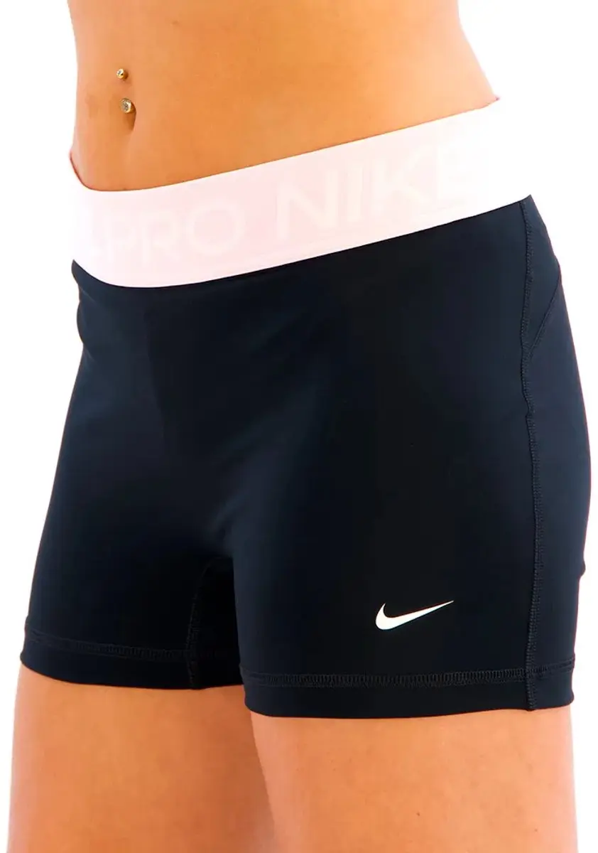 Nike Pro Korte Leggings L - Black/Pink Foam/White