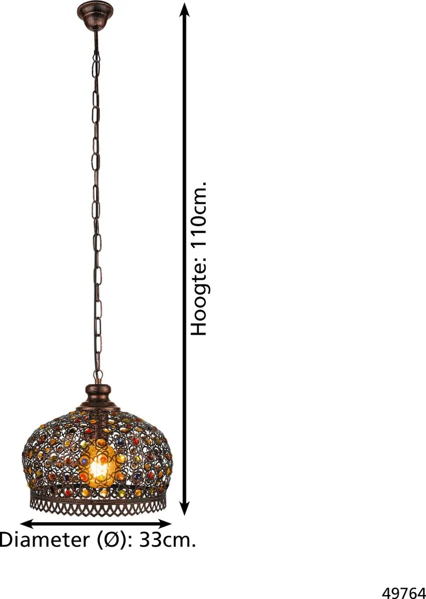 Eglo Jadida Hanglamp E27 - Ø33cm - Koper