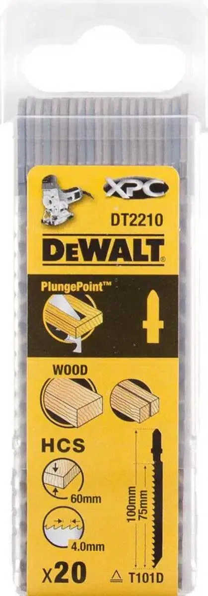 DeWalt DT2210-QZ Decoupeerzaagblad Hout - 20 Stuks