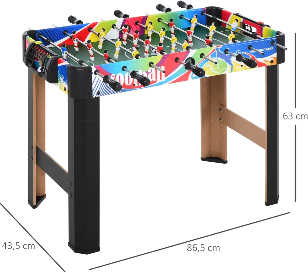 Homcom Mini Tafelvoetbal - 86,5 x 43,5 x 63 cm - Meerkleurig