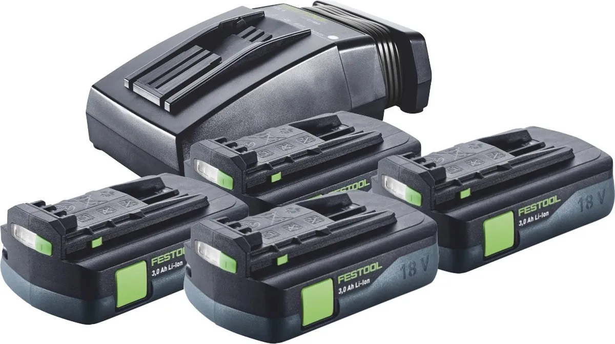 Festool BP 18 Li 3,0C Energyset 4x - 12Ah - TCL 6 Oplader