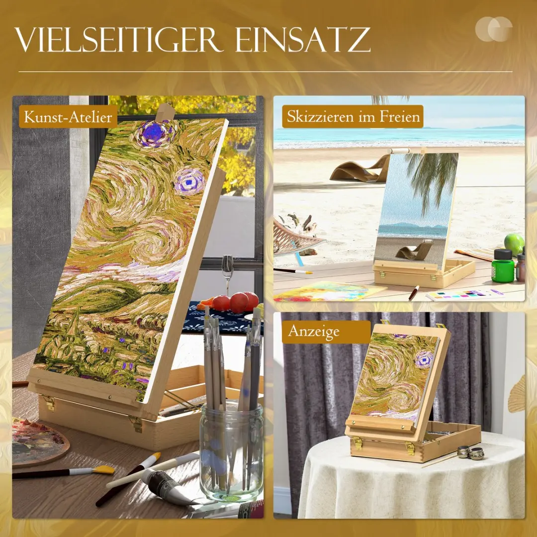 Homcom Schildersezel Beukenhout - 27x41,5x74,5cm
