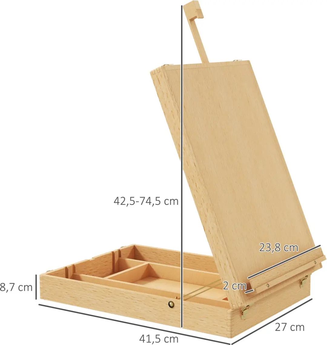 Homcom Schildersezel Beukenhout - 27x41,5x74,5cm