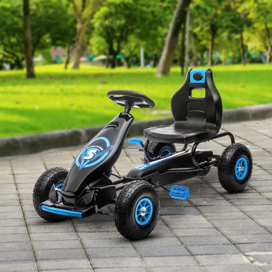 Homcom Go-Kart 370-256V00 - Verstellbare stoel - Zwart/Blauw - afbeelding 6 van 6