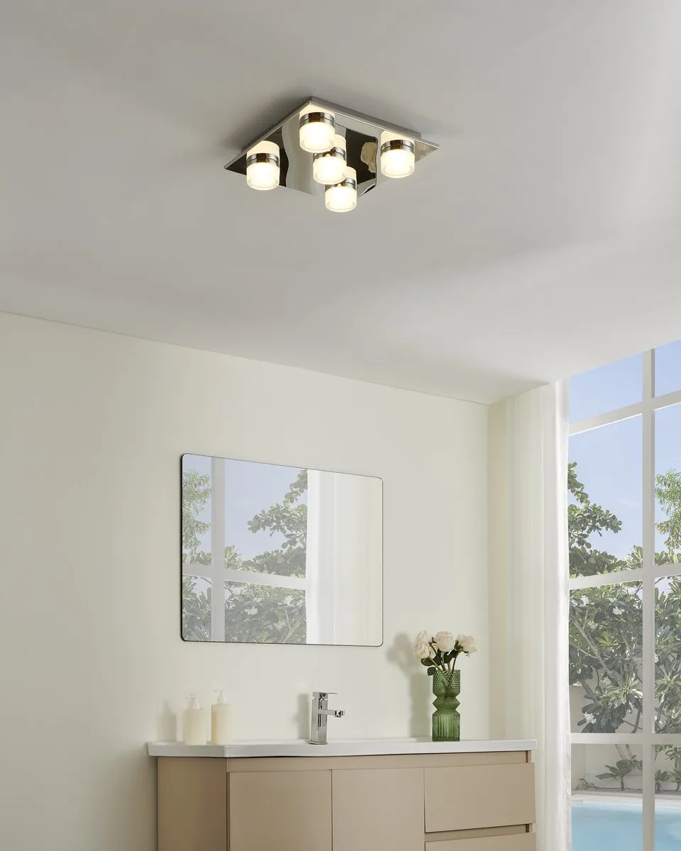 Eglo Romendo 1 Plafondlamp LED 32cm - Chroom - 5 Lichtpunten - afbeelding 6 van 6