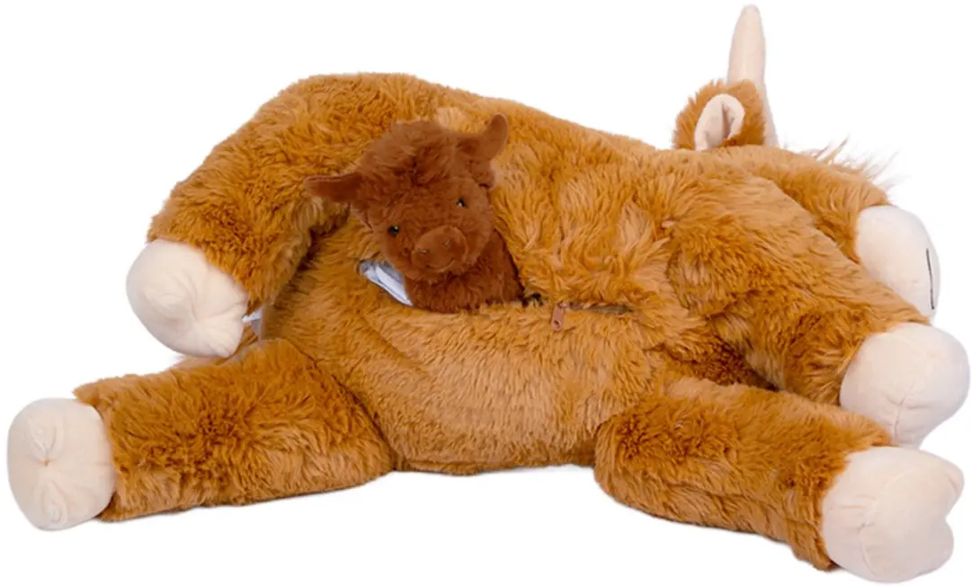PIA Soft Toys Schotse Hooglander Mama met 5 Baby's - 61cm
