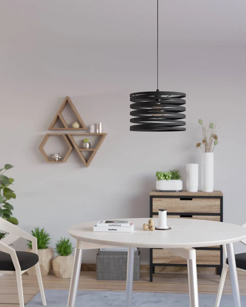Eglo Cremella Hanglamp E27 - 37cm - Zwart - afbeelding 6 van 6