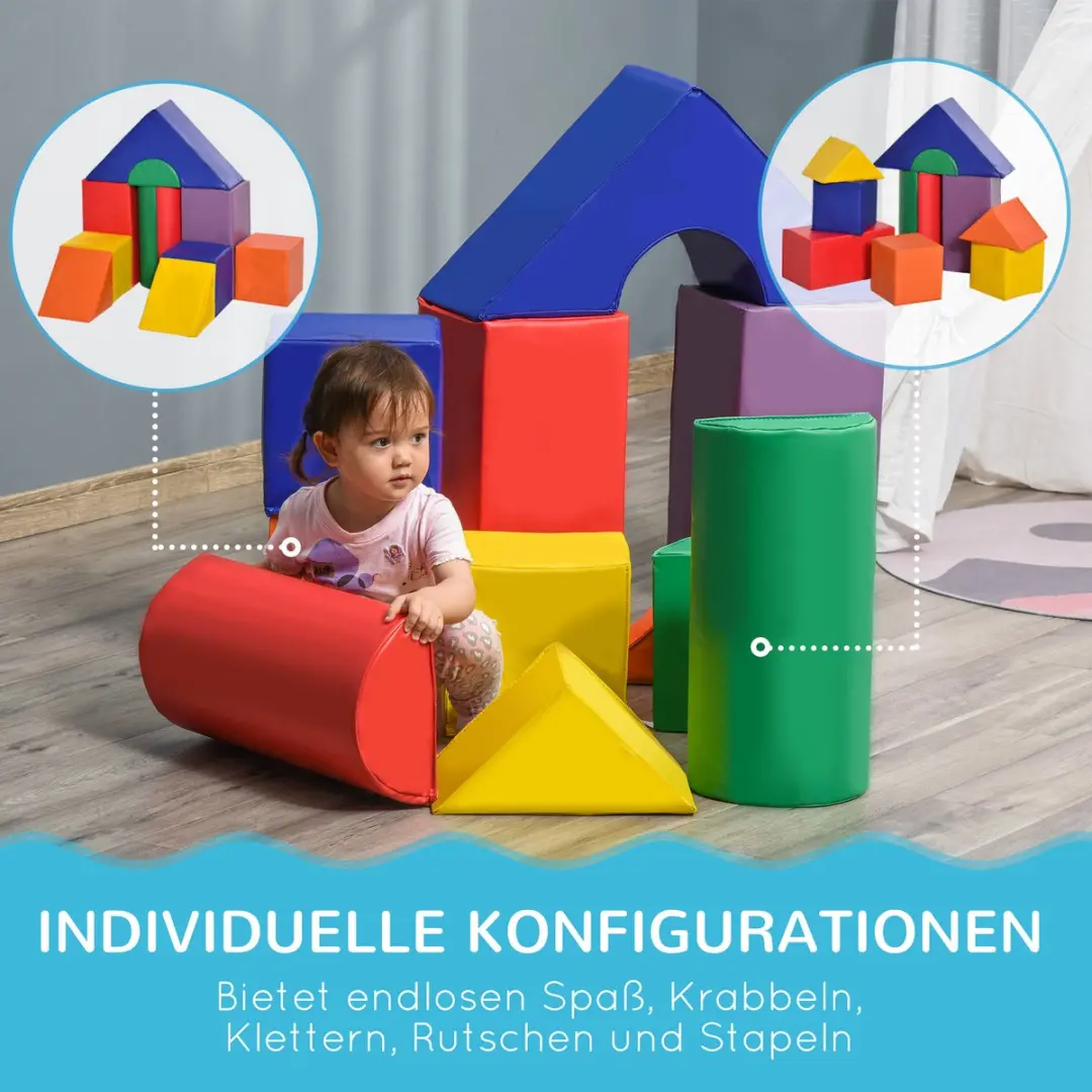 Homcom Speelset Meerkleurig - 11-delig EPE Kunstleer