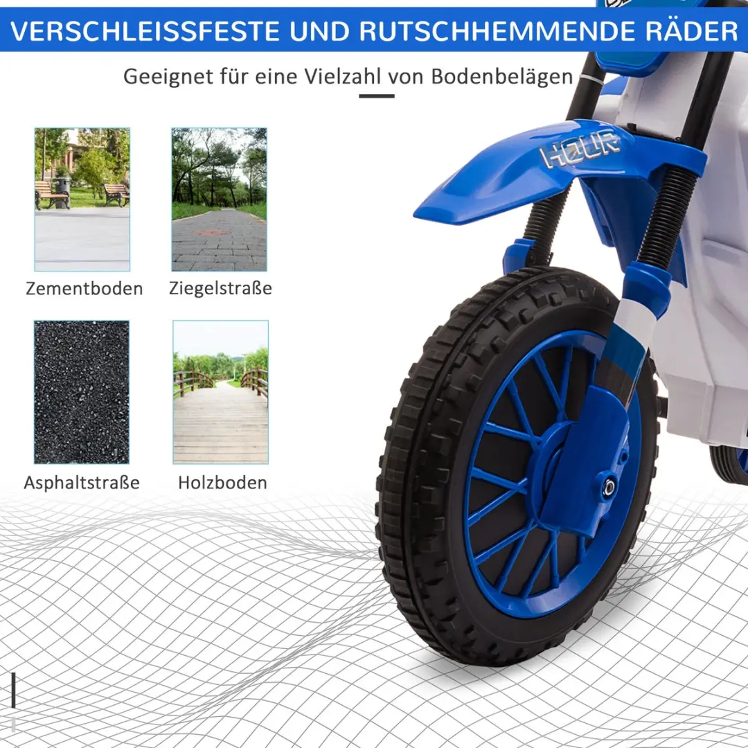Homcom Rijden op Auto PP - 106,5x51,5x68cm Blauw