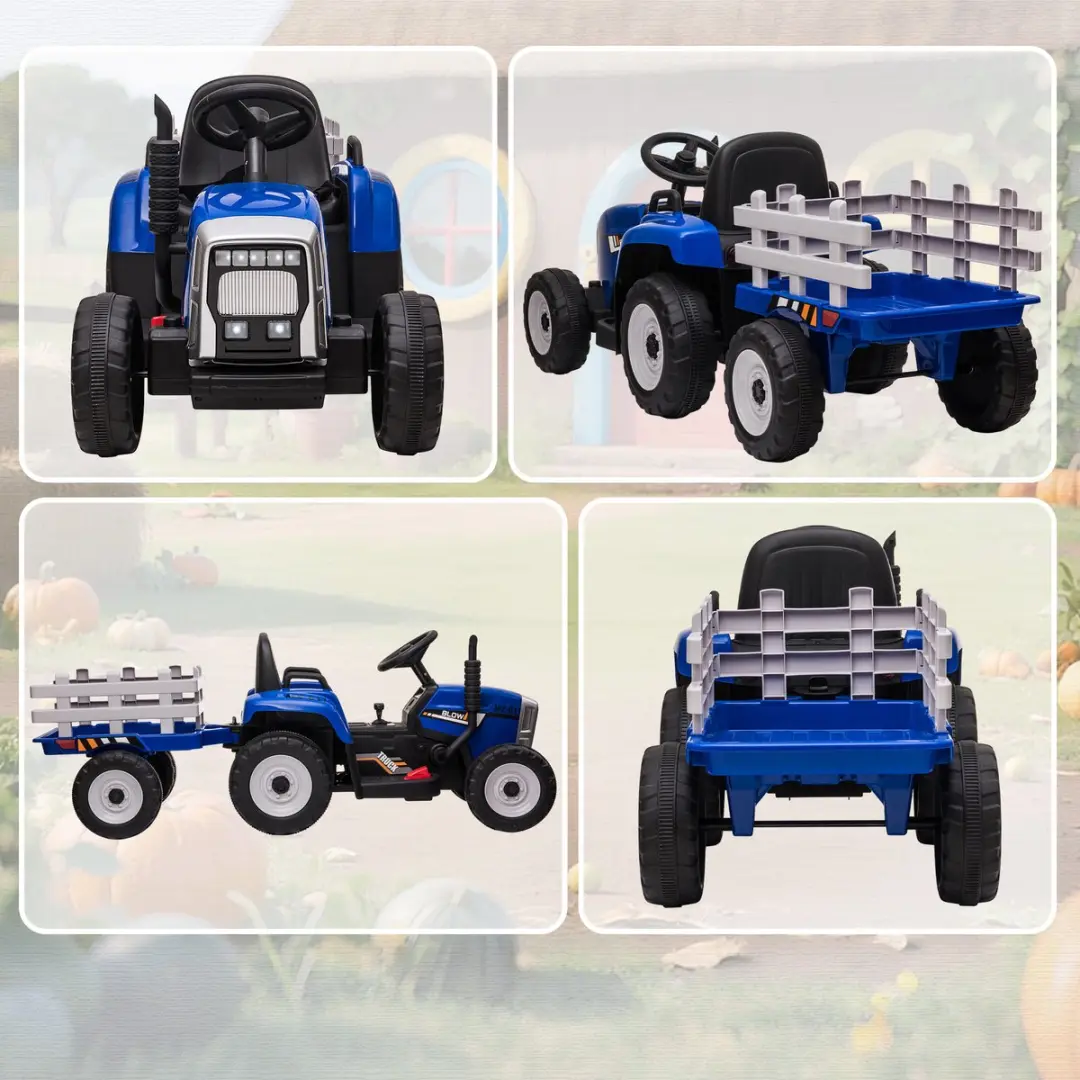 Homcom Elektrische Rij-Auto Constructiestijl 136,5x50x52,5cm - Blauw