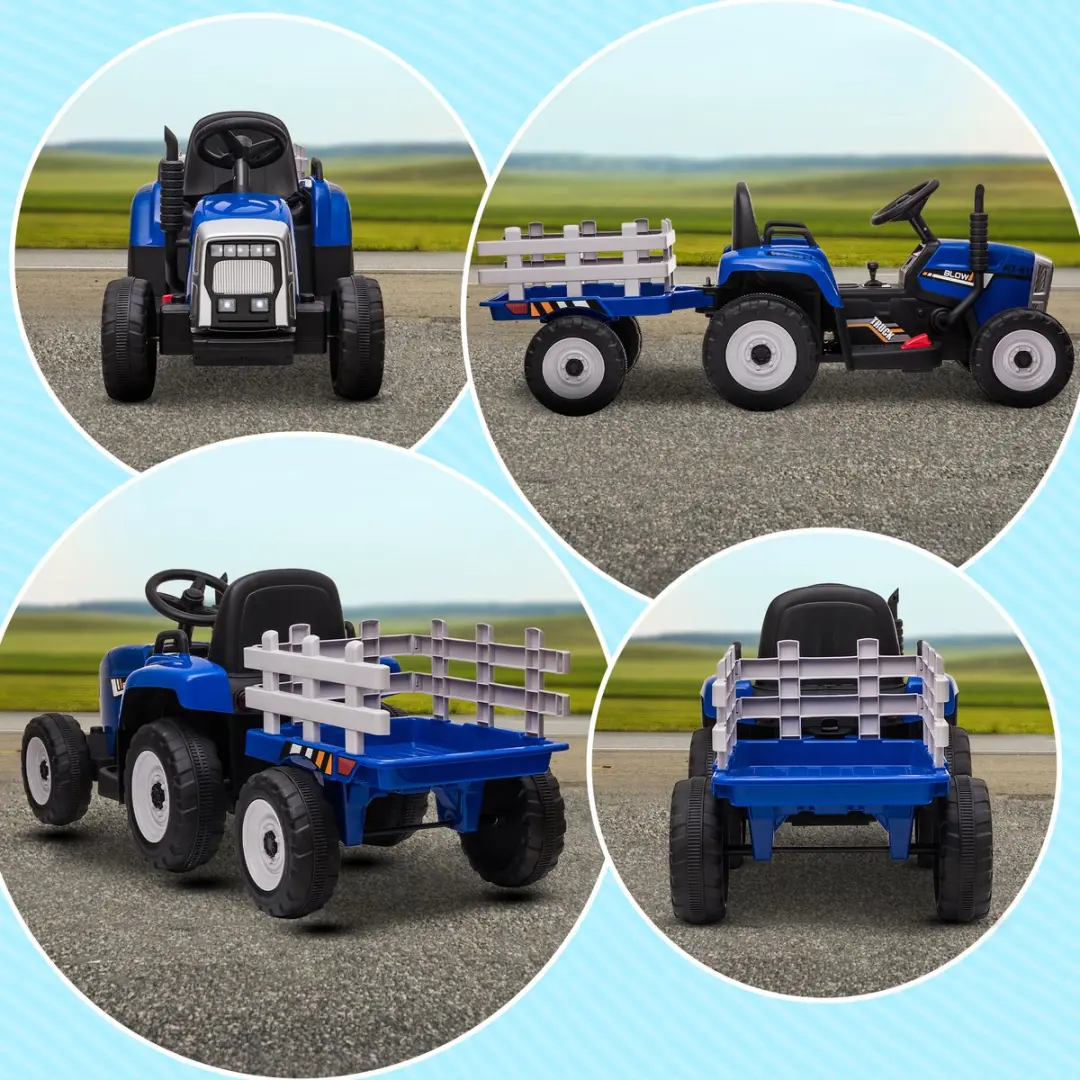 Homcom Elektrische Rij-Auto Constructiestijl 136,5x50x52,5cm - Blauw