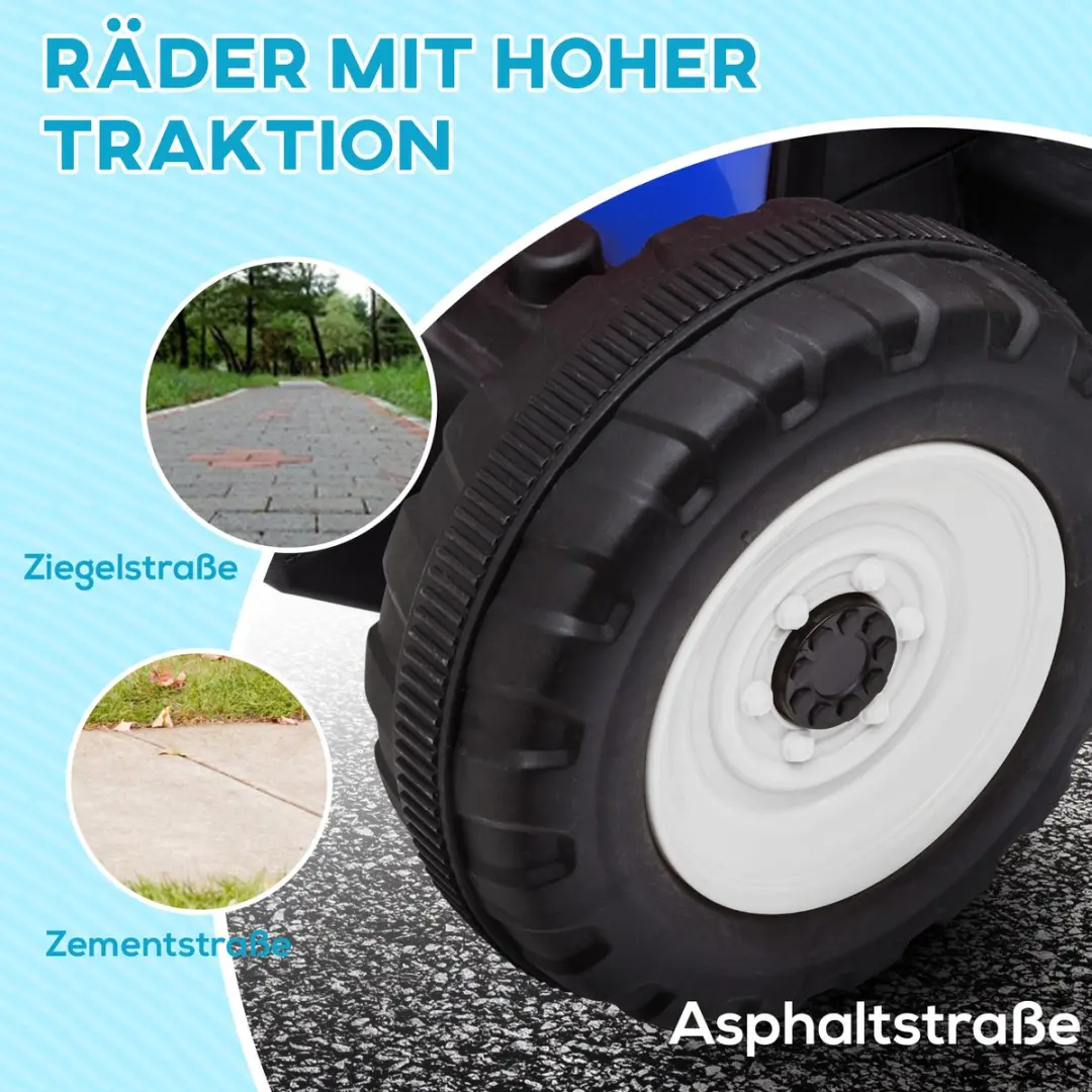Homcom Elektrische Rij-Auto Constructiestijl 136,5x50x52,5cm - Blauw