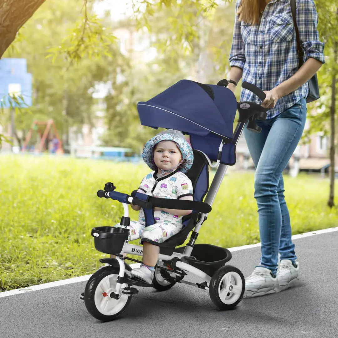Homcom Kinderdriewieler - 112x50x104cm - Donkerblauw
