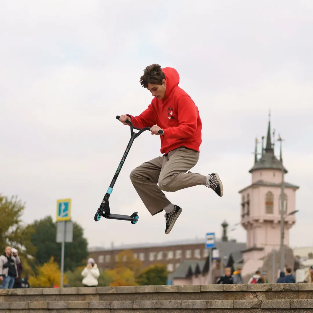 Homcom Stunt Scooter 3.9 Inch - Groen/Zwart