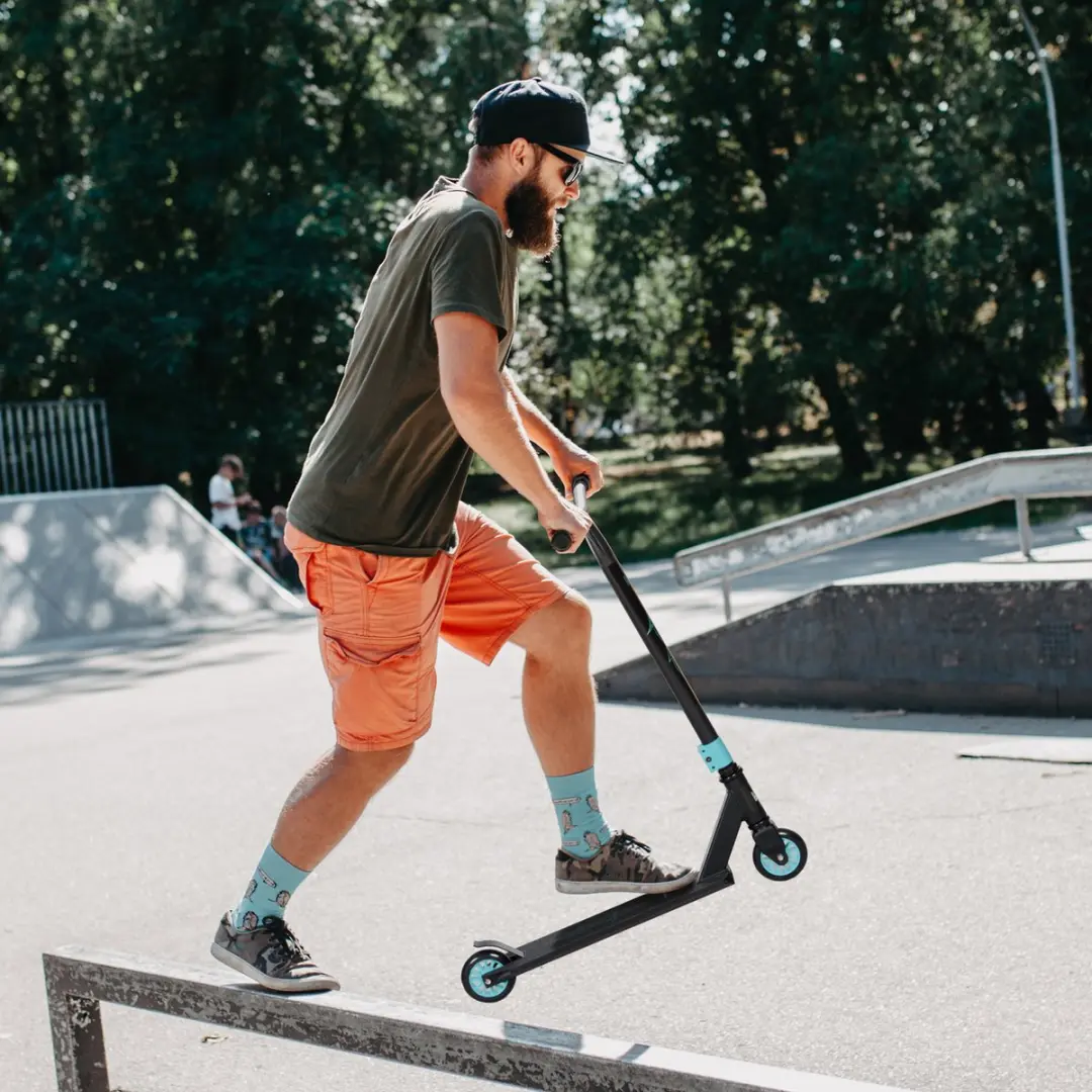Homcom Stunt Scooter 3.9 Inch - Groen/Zwart