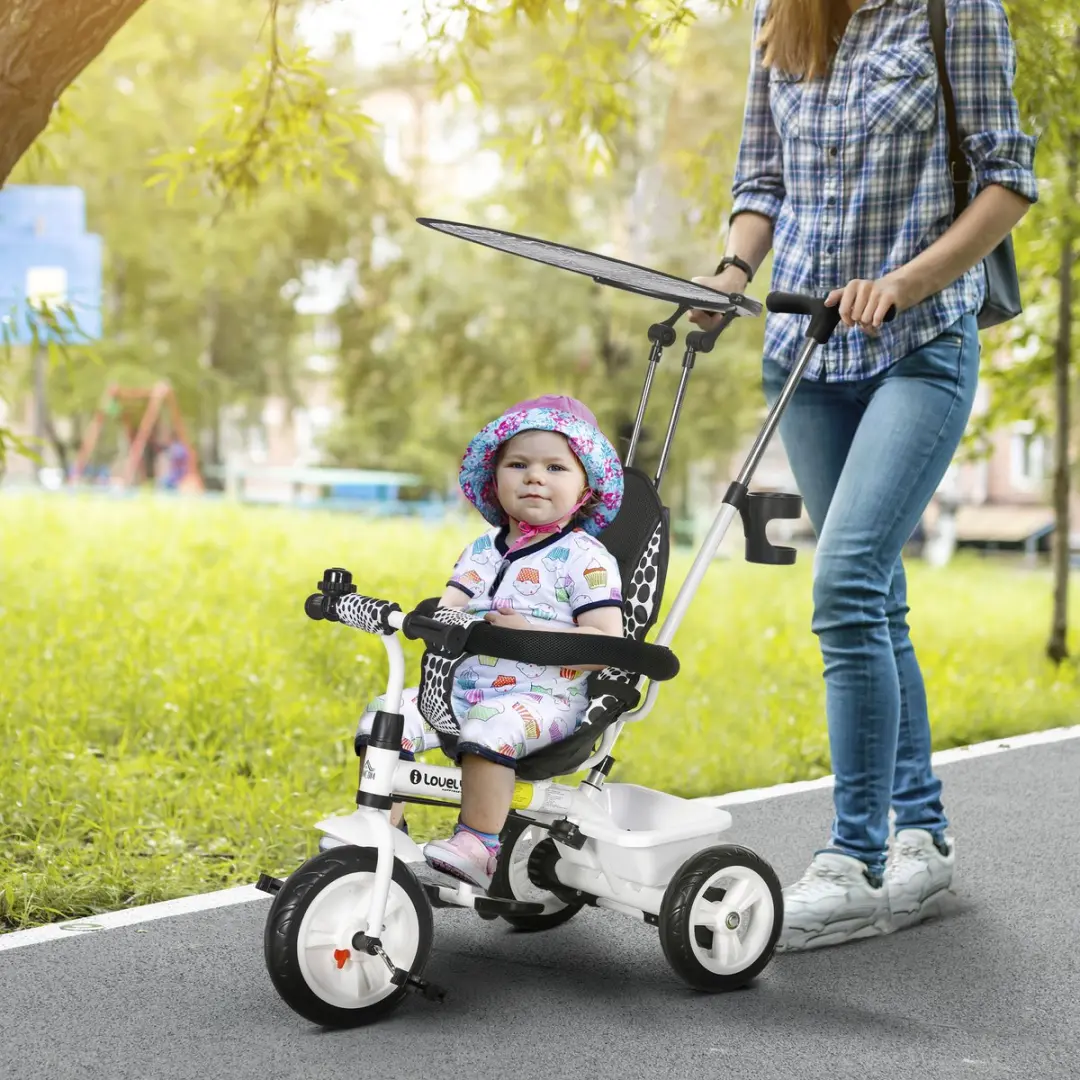 Homcom Kinderdriewieler Metaal - 105x47x98cm Wit