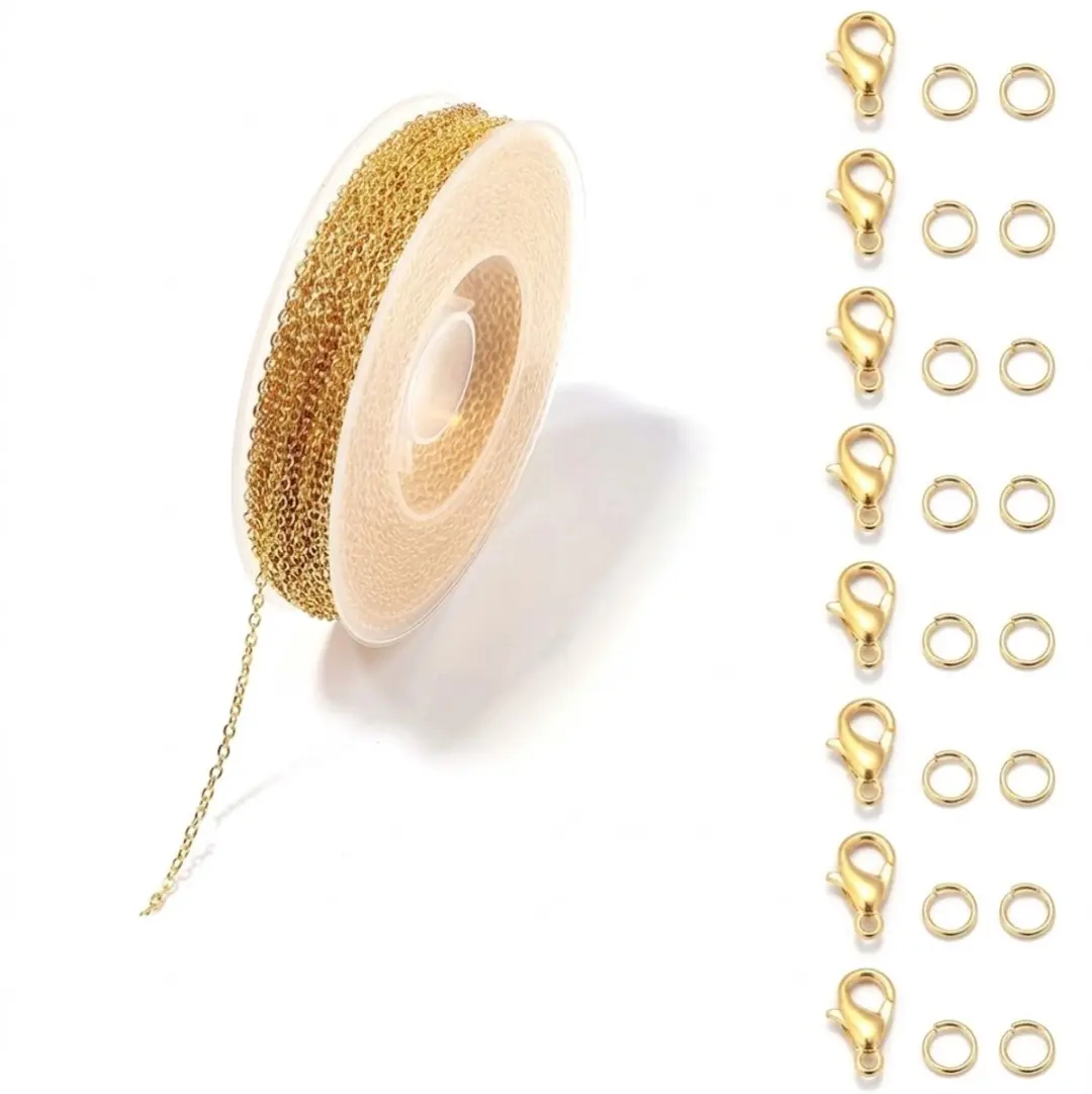 NuveX Goudkleurige Schakelketting 3x2mm - 3m