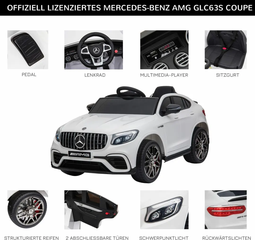 Homcom Mercedes-Benz Elektrisch Kindervoertuig - Zwart - afbeelding 6 van 6