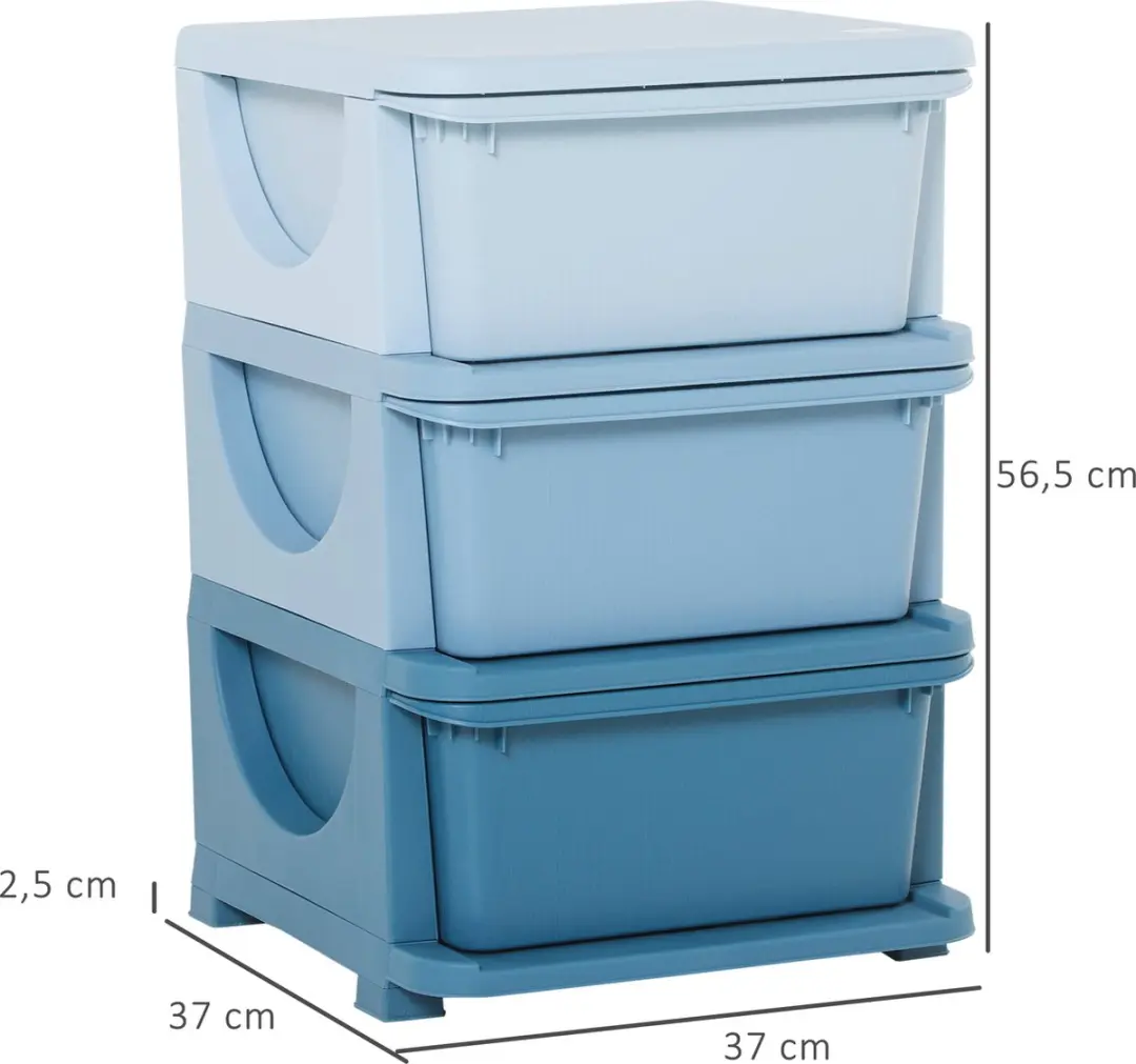 Homcom Kinderbank Blauw - 3 Lades