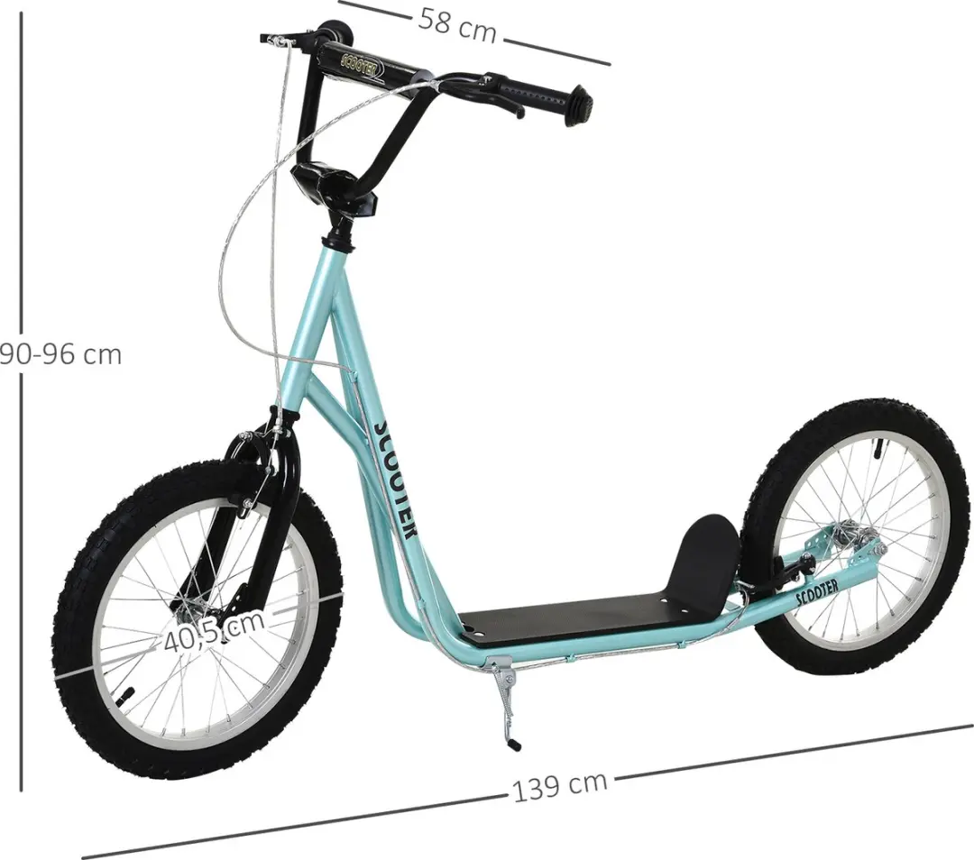 Homcom Kinderstep Lichtblauw - Hoogteverstelbaar 16 Inch