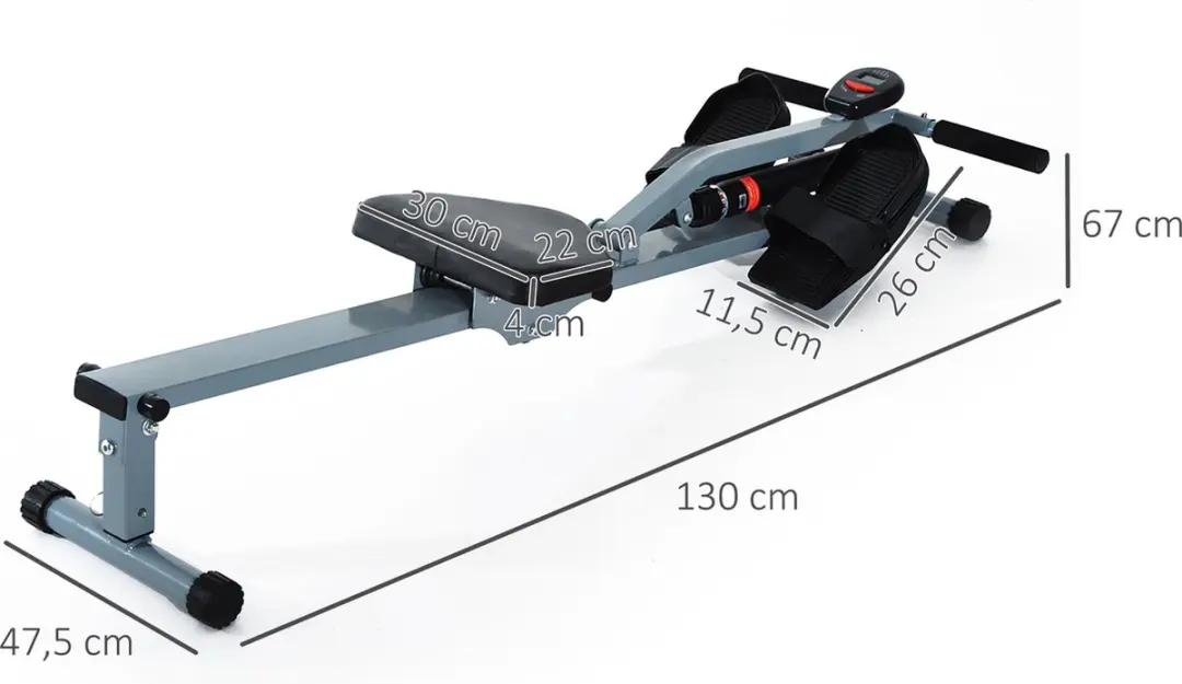 Homcom A91-048 Roeimachine - 12 Niveaus - Zwart