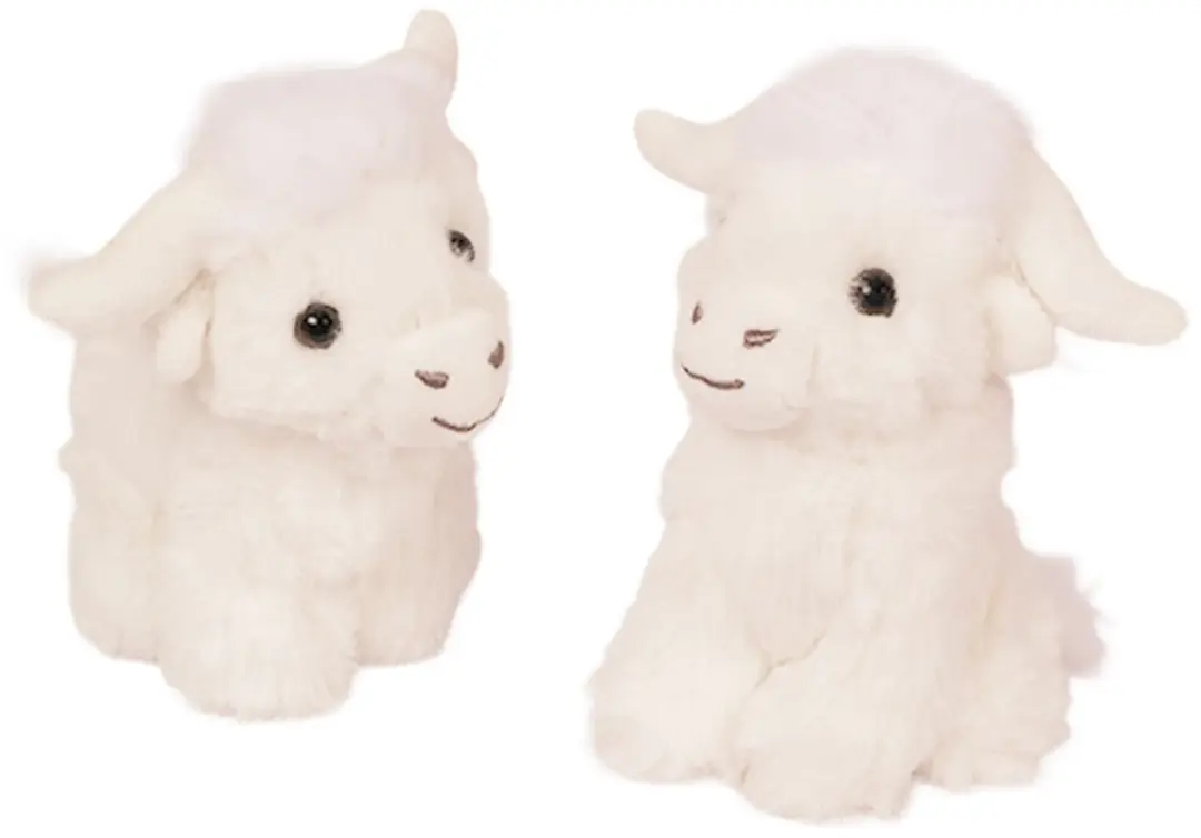PIA Soft Toys Schotse Hooglander Knuffel - 6 Stuks 14cm - Bruin/Wit