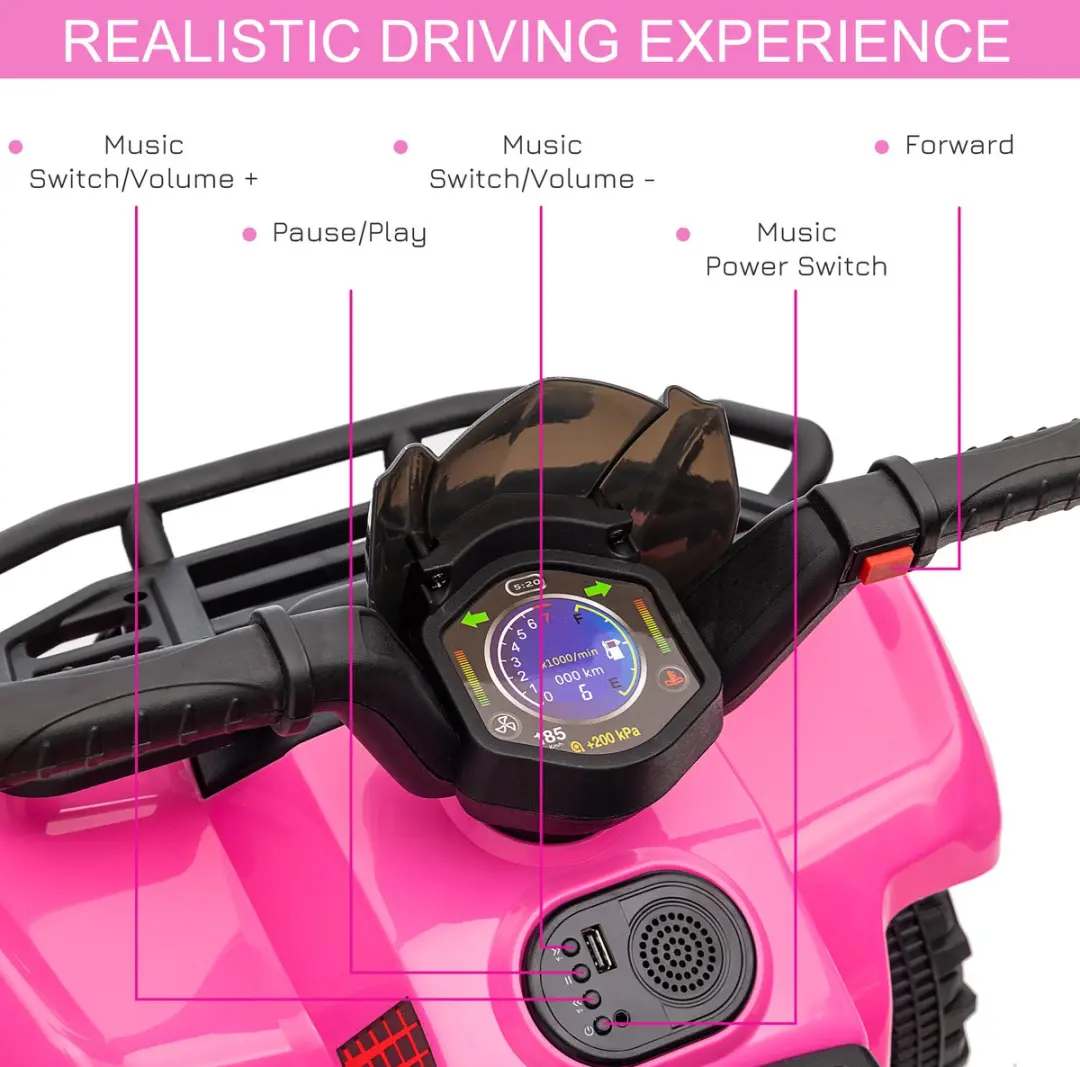 Homcom Elektroquad 6V - Roze - 370-189V90PK