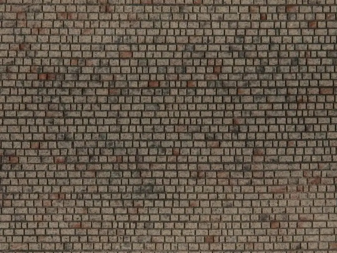 Noch H0 Muur met metselwerk Kuboid