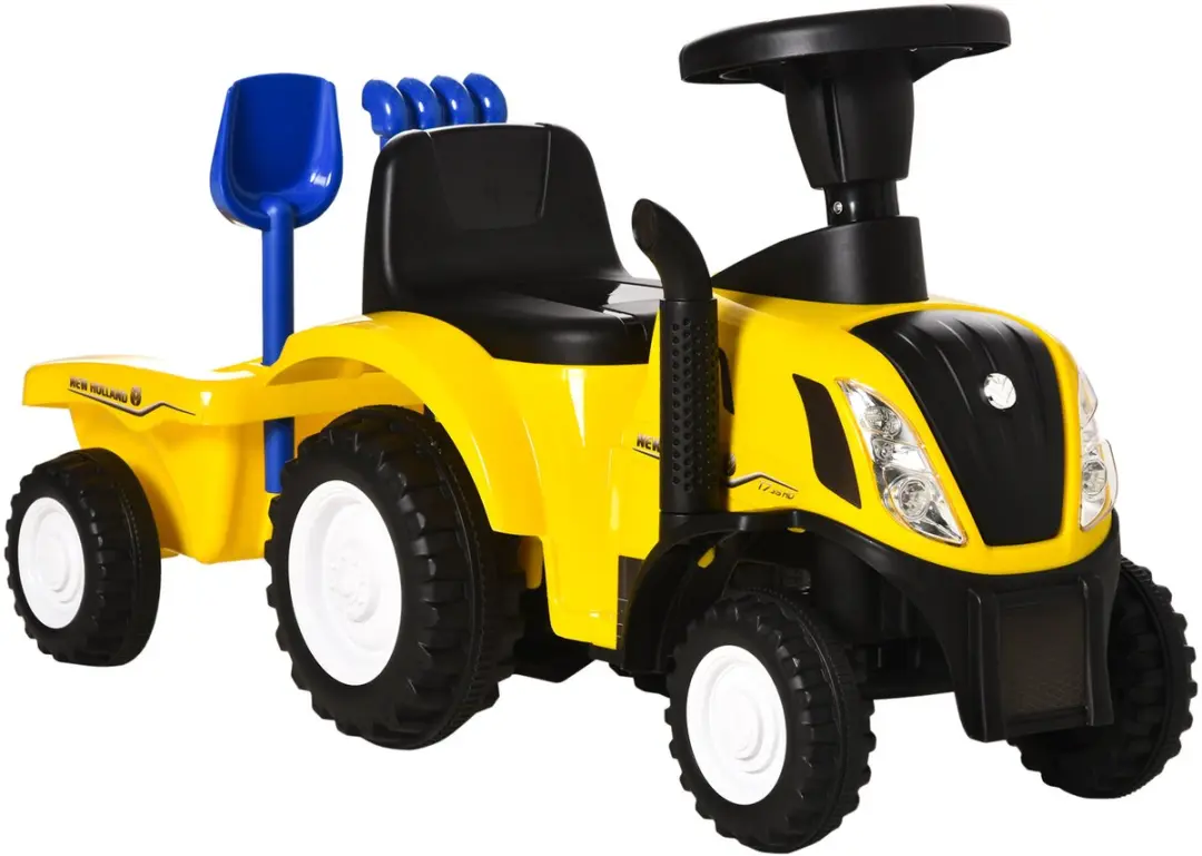 Homcom Trapauto met Aanhangwagen Geel