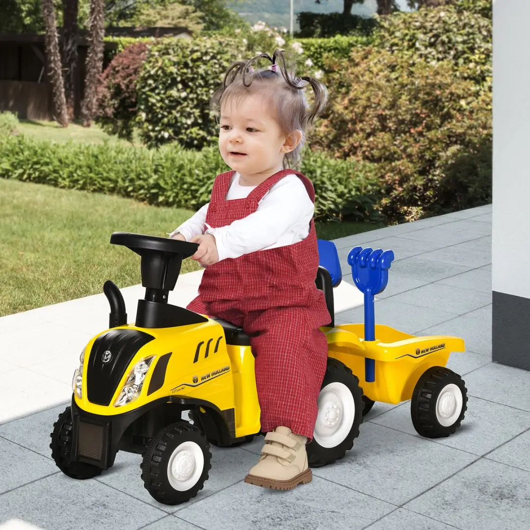 Homcom Trapauto met Aanhangwagen Geel - 370-173YL - afbeelding 6 van 6